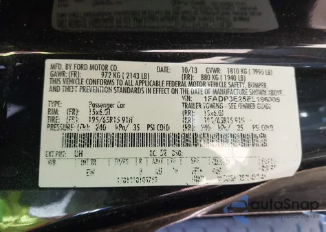 2014 Ford Focus S из США, поврежденный, VIN 1FADP3E25EL196005